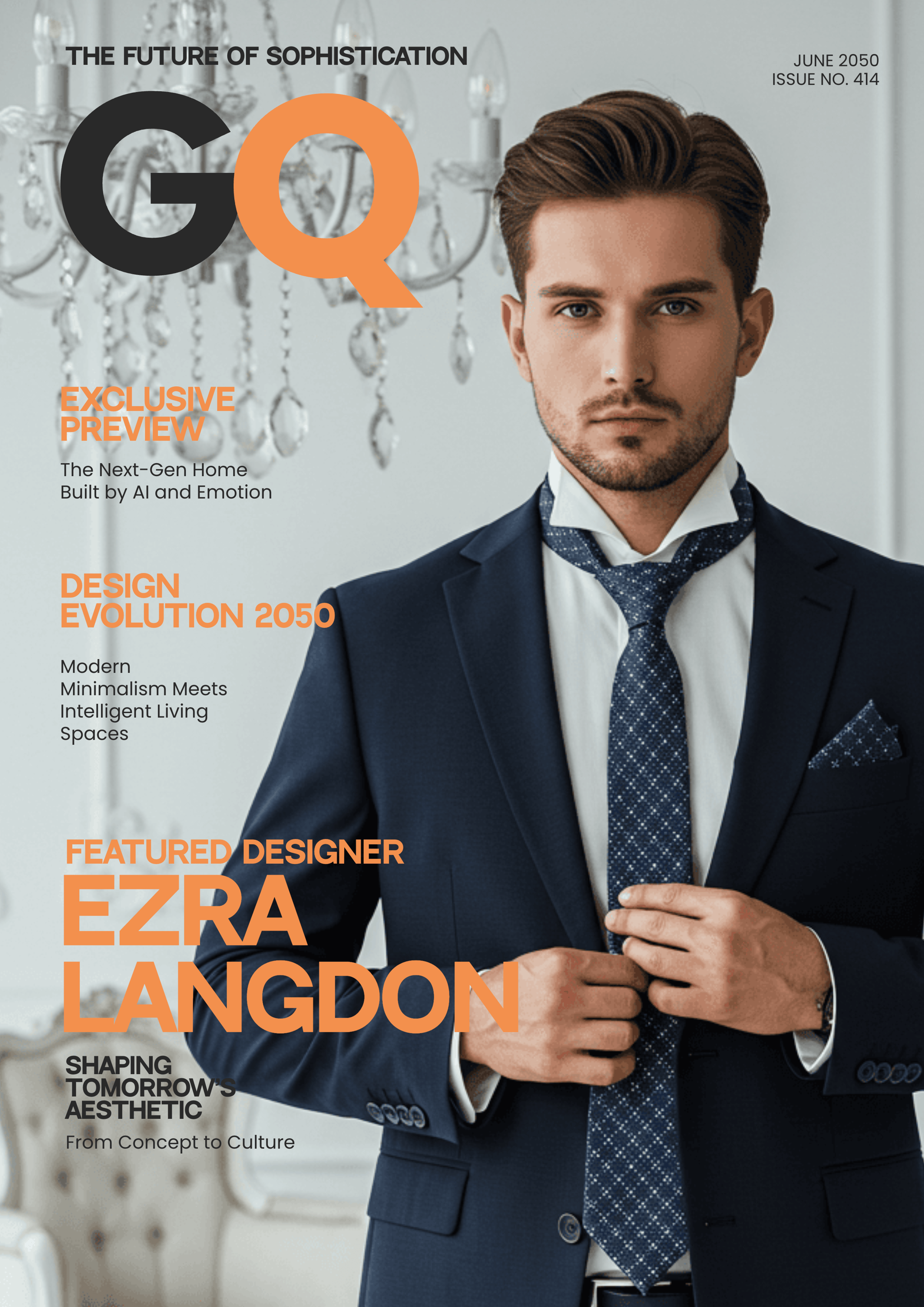 GQ Style Male magazine cover template